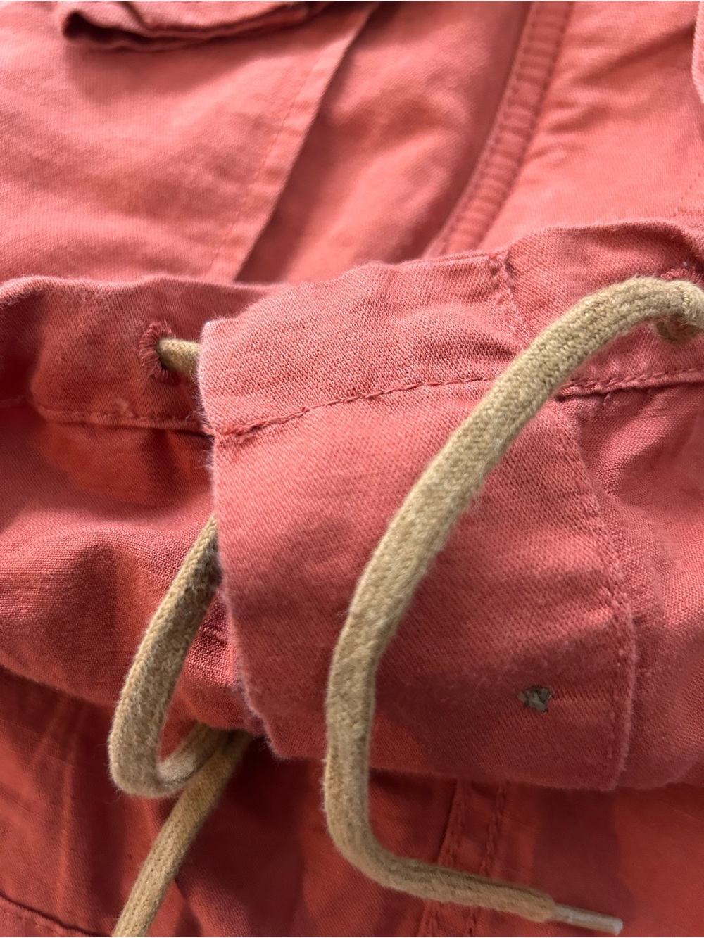 LOFT Lightweight Hooded Barn Jacket in Coral. Size XS - Picture 3 of 12